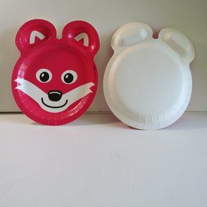 RED FOX Hefty ZOO PALS paper plate (1 item) AUTHENIC original 2000s collection